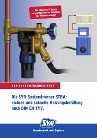 Systemtrenner STBA: Heizungsbefüllung nach DIN EN 1717