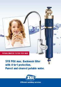 SYR POU max. Backwash filter with 4-in1 protection. Purest and clearest potable water.