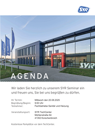 Wir laden Sie herzlich zu unserem SYR Seminar ein
und freuen uns, Sie bei uns begrüßen zu dürfen. 20.08.2025