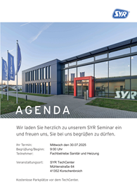 Wir laden Sie herzlich zu unserem SYR Seminar ein
und freuen uns, Sie bei uns begrüßen zu dürfen. 30.07.2025