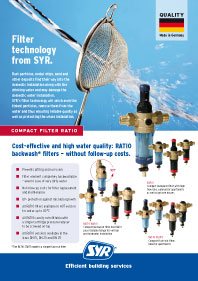 COMPACT FILTER RATIO Filter technology from SYR.