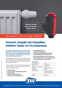 Heizungsfilter HF 3425 Compact: Preiswert, kompakt und rückspülbar